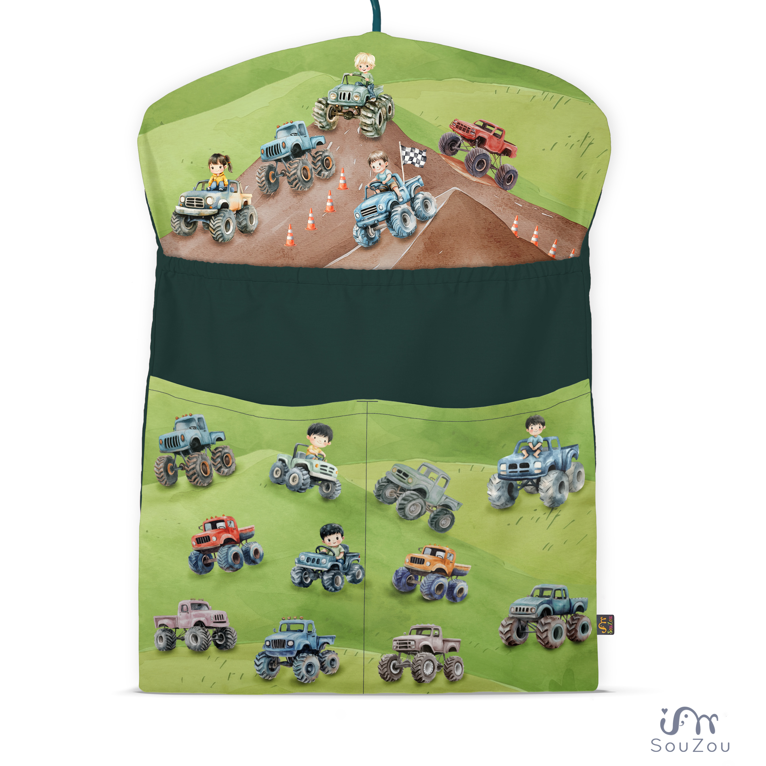 AUTORSKÝ KAPSÁŘ na ramínko do školky MONSTER CAR
