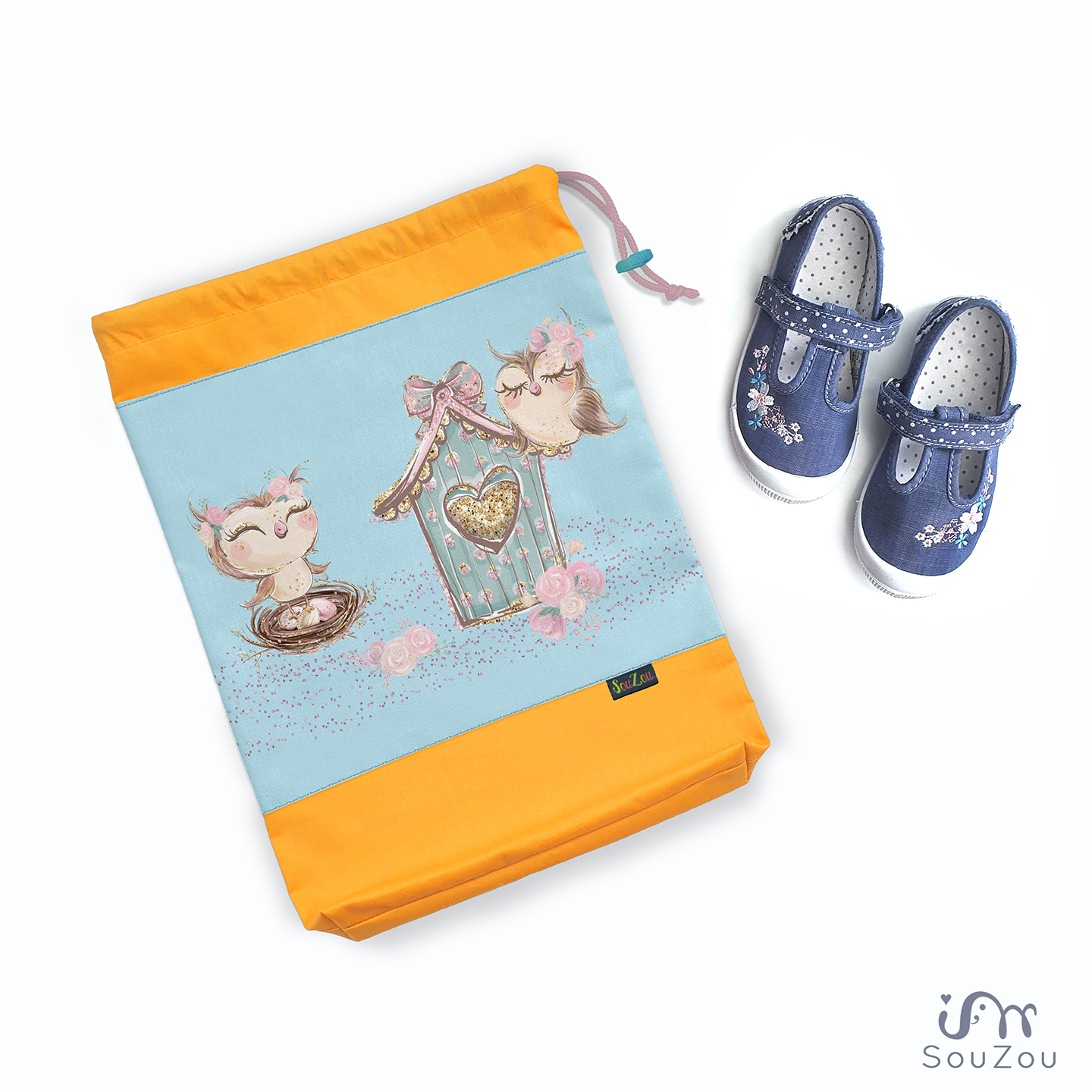 AUTORSKÝ pytlík na bačkorky SOVIČKY