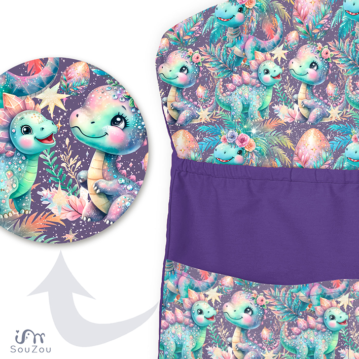 AUTORSKÝ KAPSÁŘ na ramínko do školky DINO GIRL