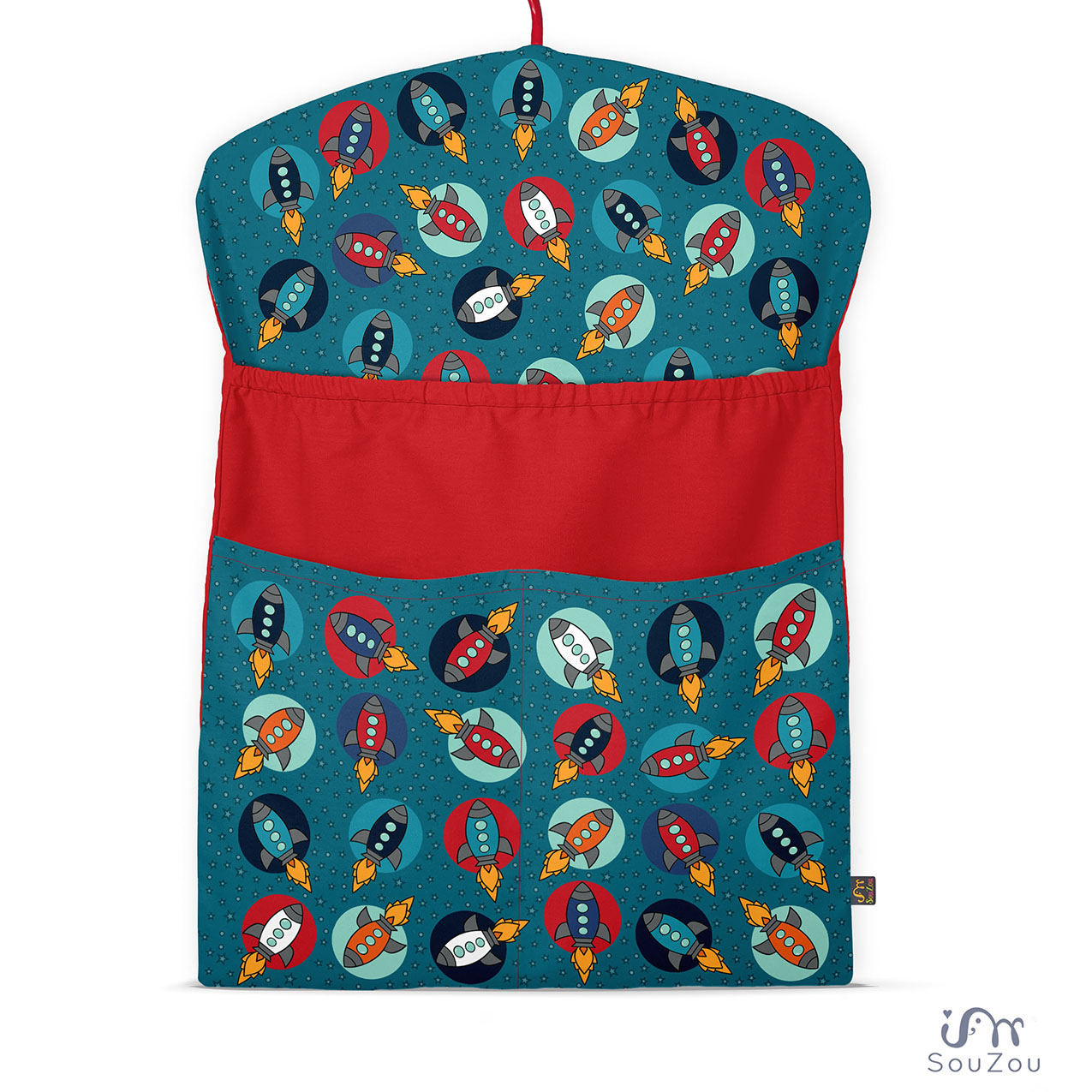AUTORSKÝ KAPSÁŘ na ramínko do školky RAKETY