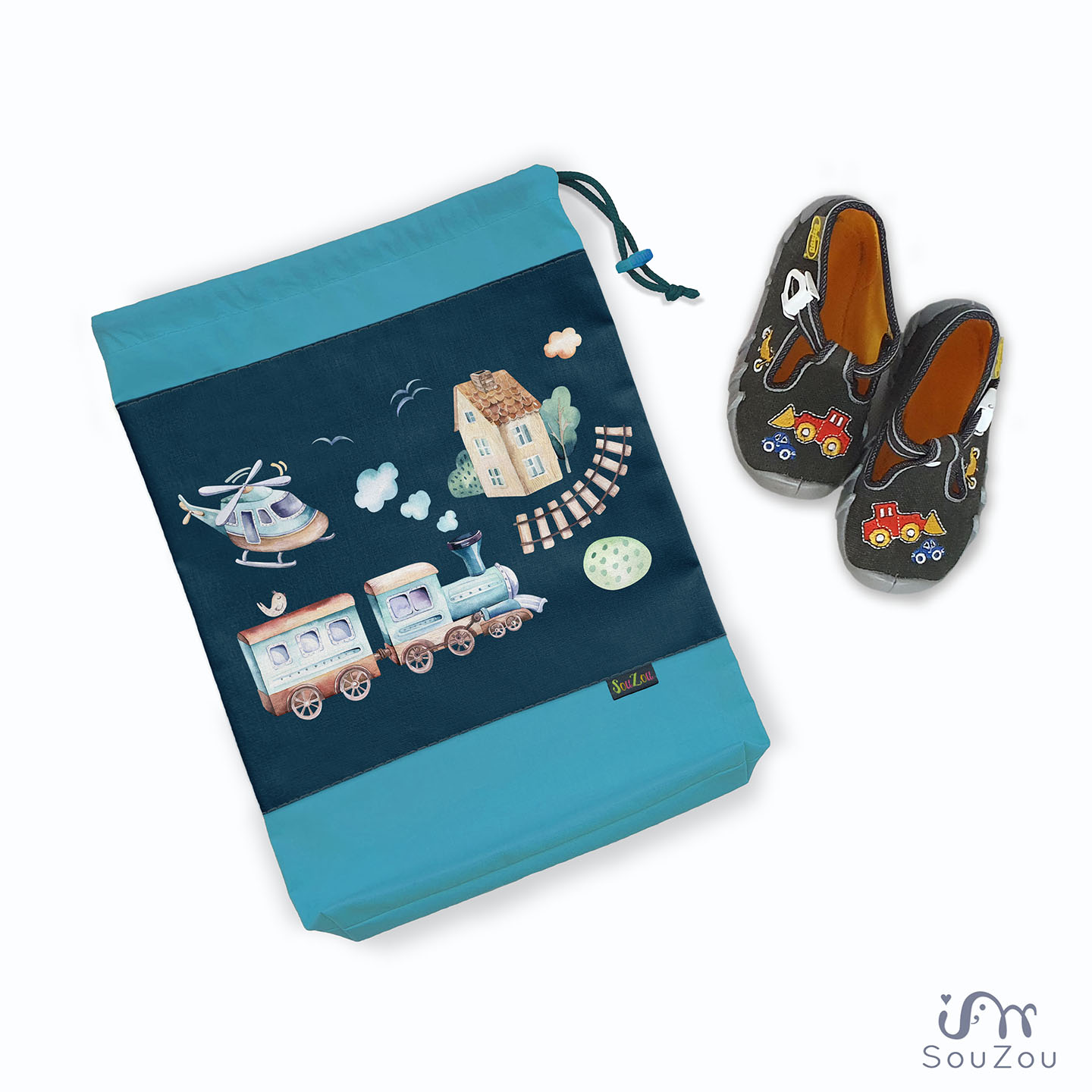 AUTORSKÝ pytlík na bačkorky MAŠINKY