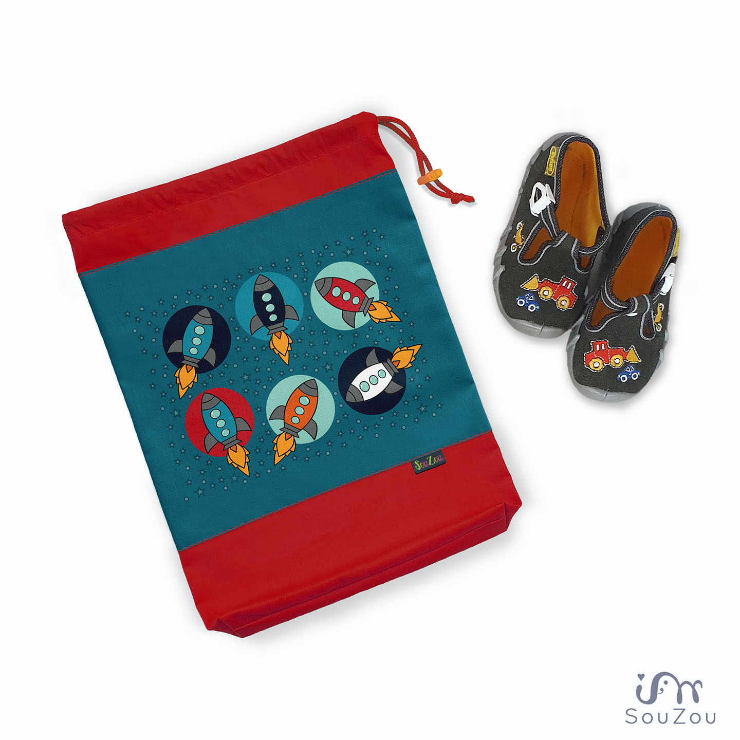 AUTORSKÝ pytlík na bačkorky RAKETY