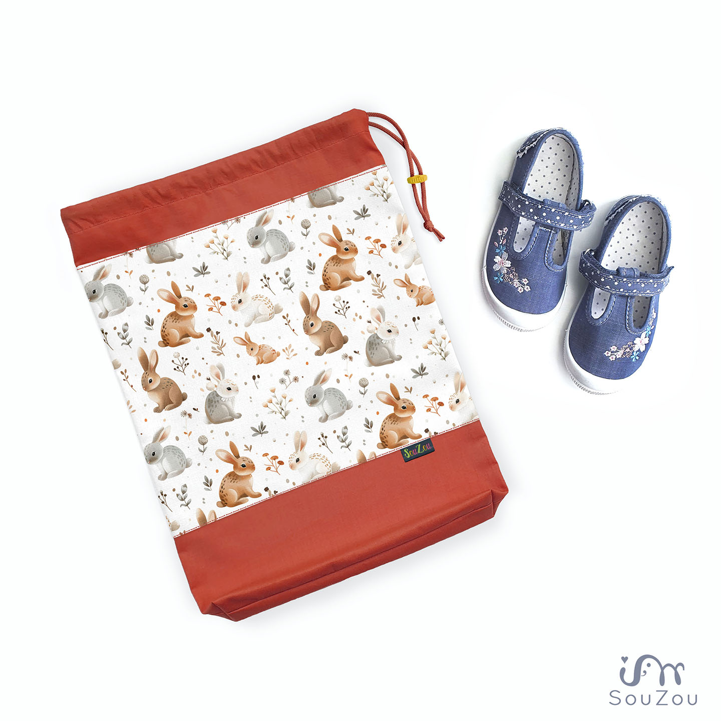 AUTORSKÝ pytlík na bačkorky KRÁLÍČCI