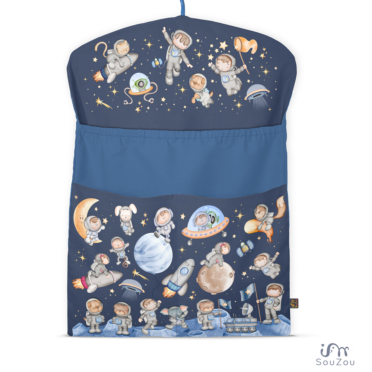 AUTORSKÝ KAPSÁŘ na ramínko do školky VESMÍR