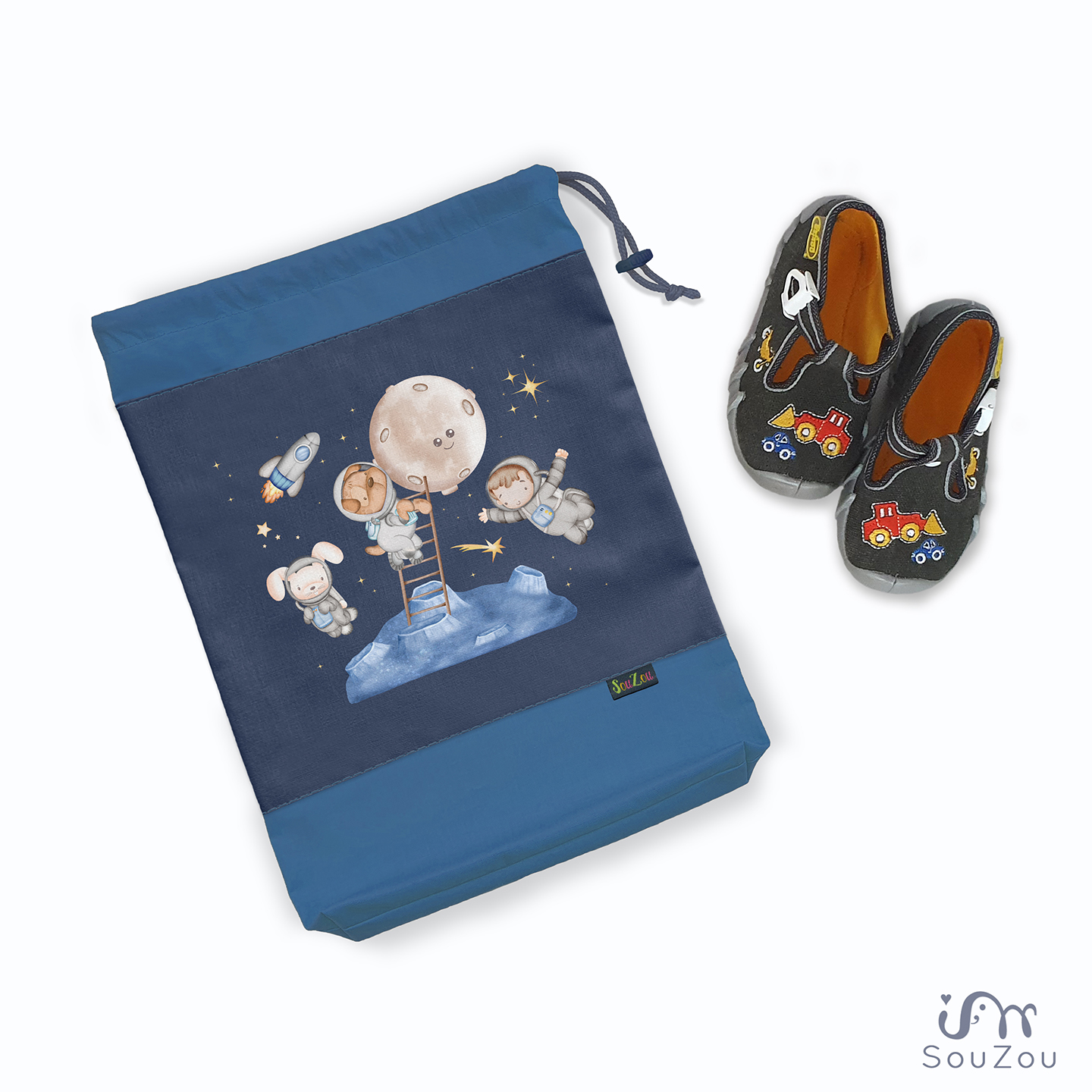 AUTORSKÝ pytlík na bačkorky VESMÍR