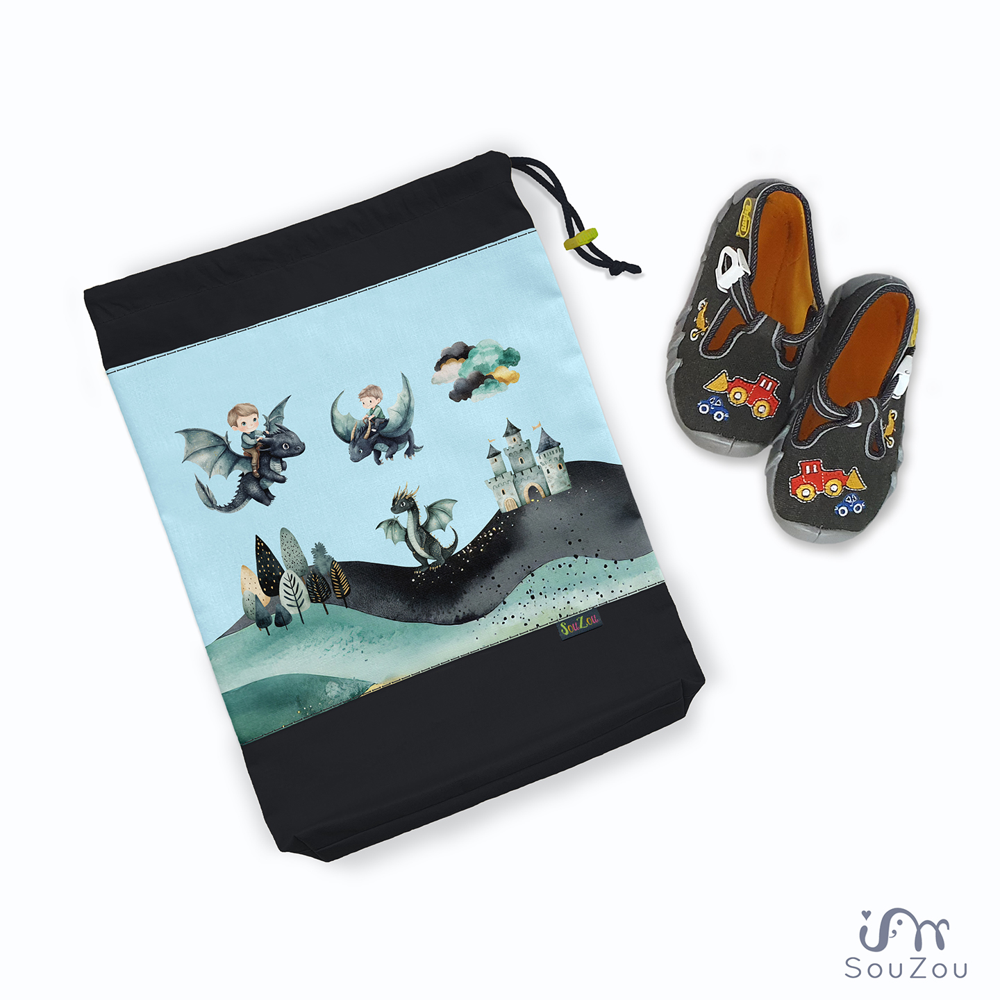 AUTORSKÝ pytlík na bačkorky DRACI