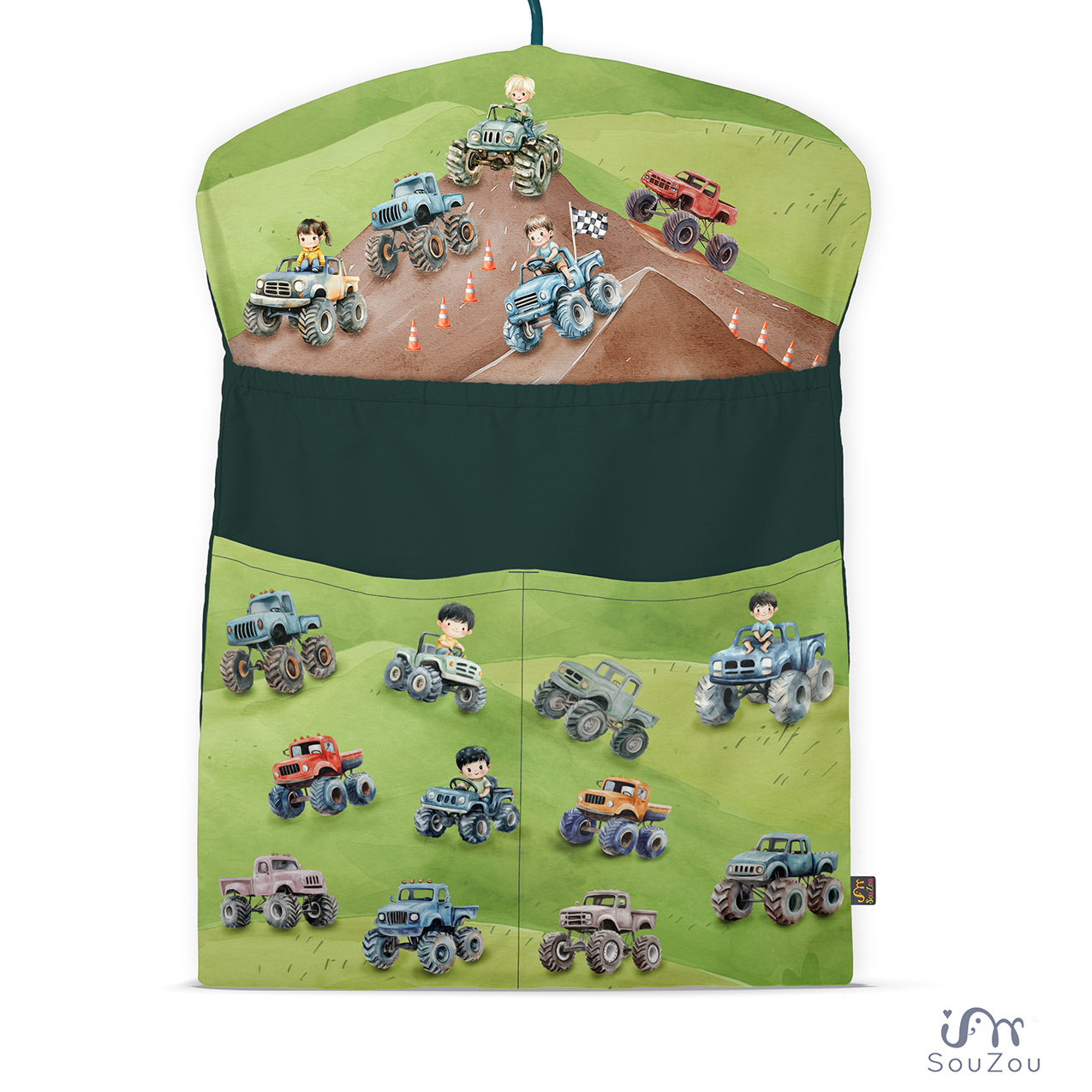AUTORSKÝ KAPSÁŘ na ramínko do školky MONSTER CAR