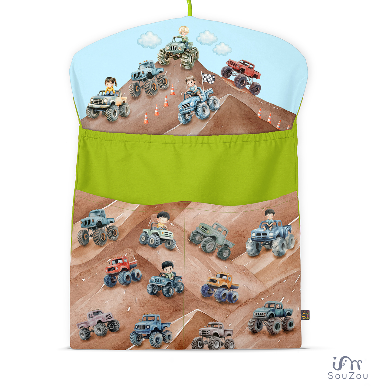 AUTORSKÝ KAPSÁŘ na ramínko do školky MONSTER CAR