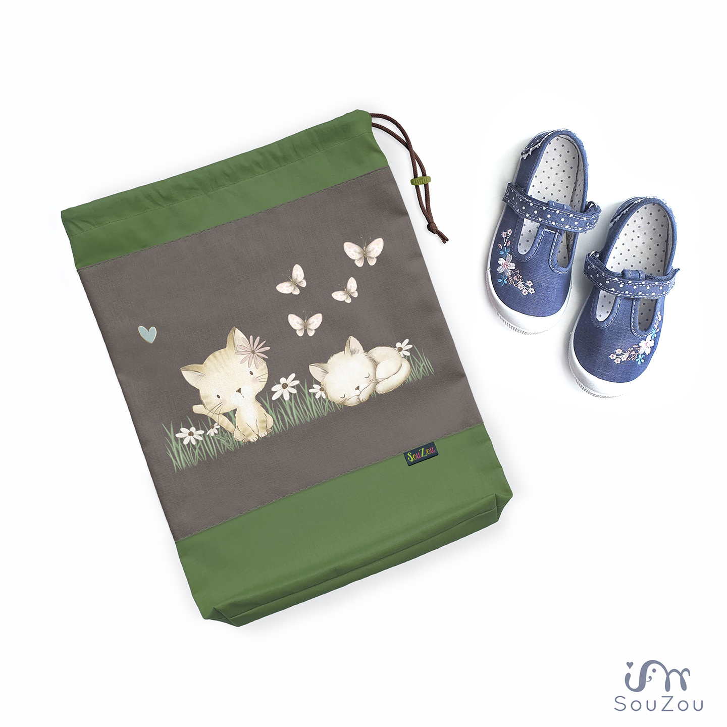 AUTORSKÝ pytlík na bačkorky KOČIČKY