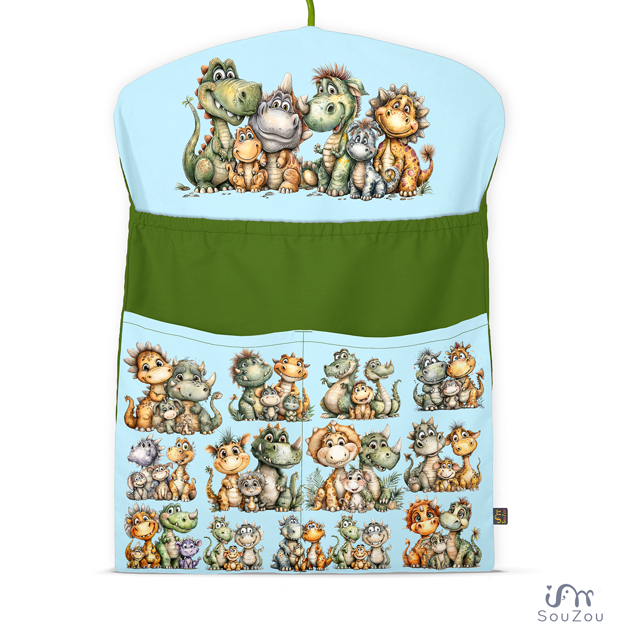 AUTORSKÝ KAPSÁŘ na ramínko do školky DINO FAMILY