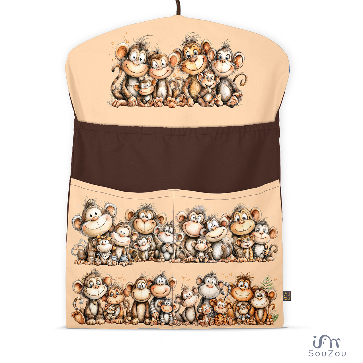 AUTORSKÝ KAPSÁŘ na ramínko do školky OPIČKY