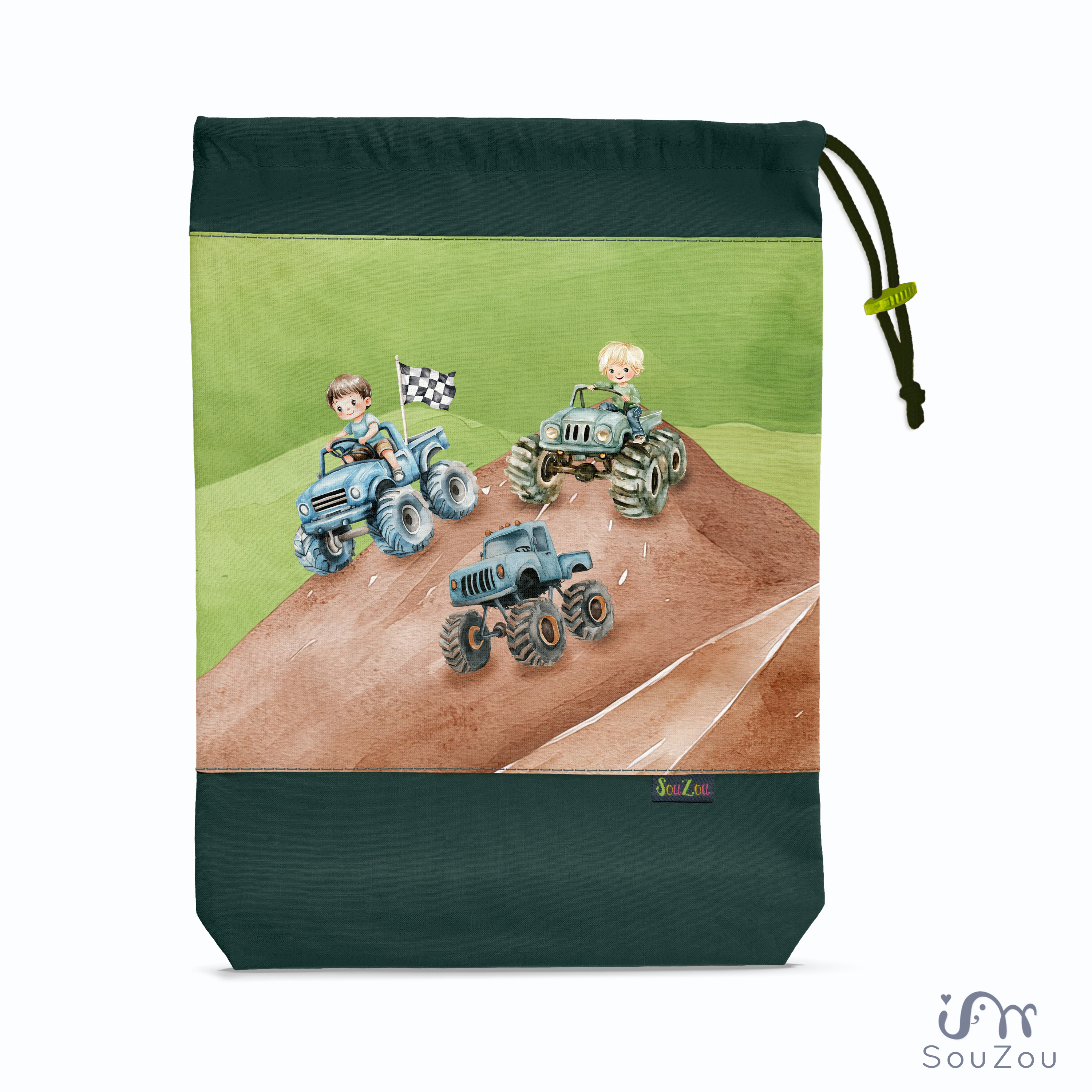 AUTORSKÝ pytlík na bačkorky MONSTER CAR