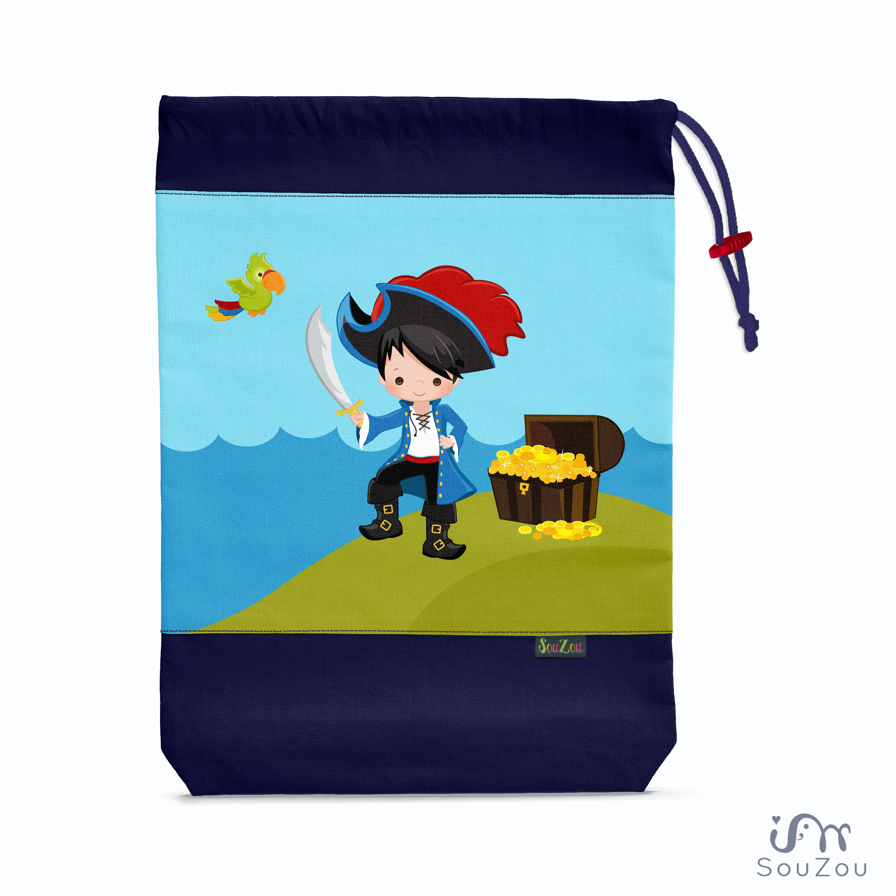 AUTORSKÝ pytlík na bačkorky PIRÁTI