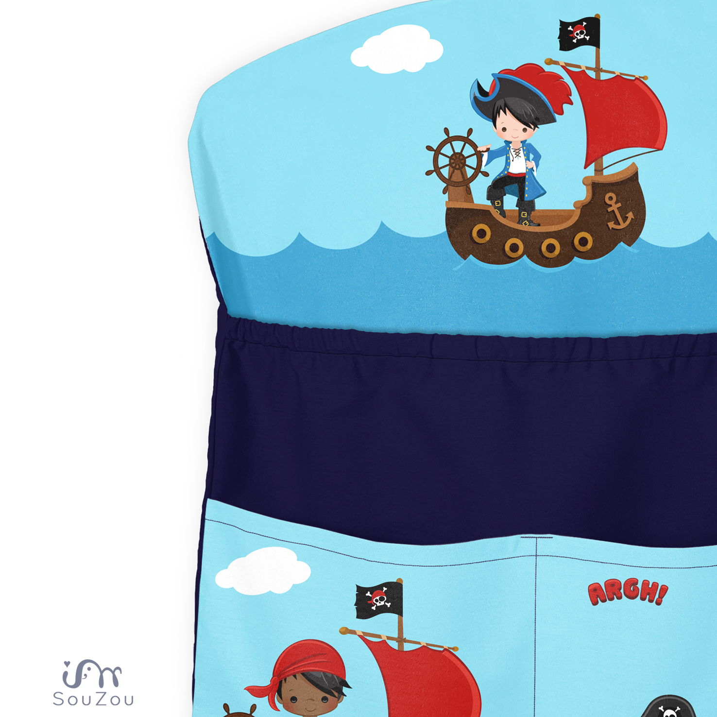 AUTORSKÝ KAPSÁŘ na ramínko do školky PIRÁTI