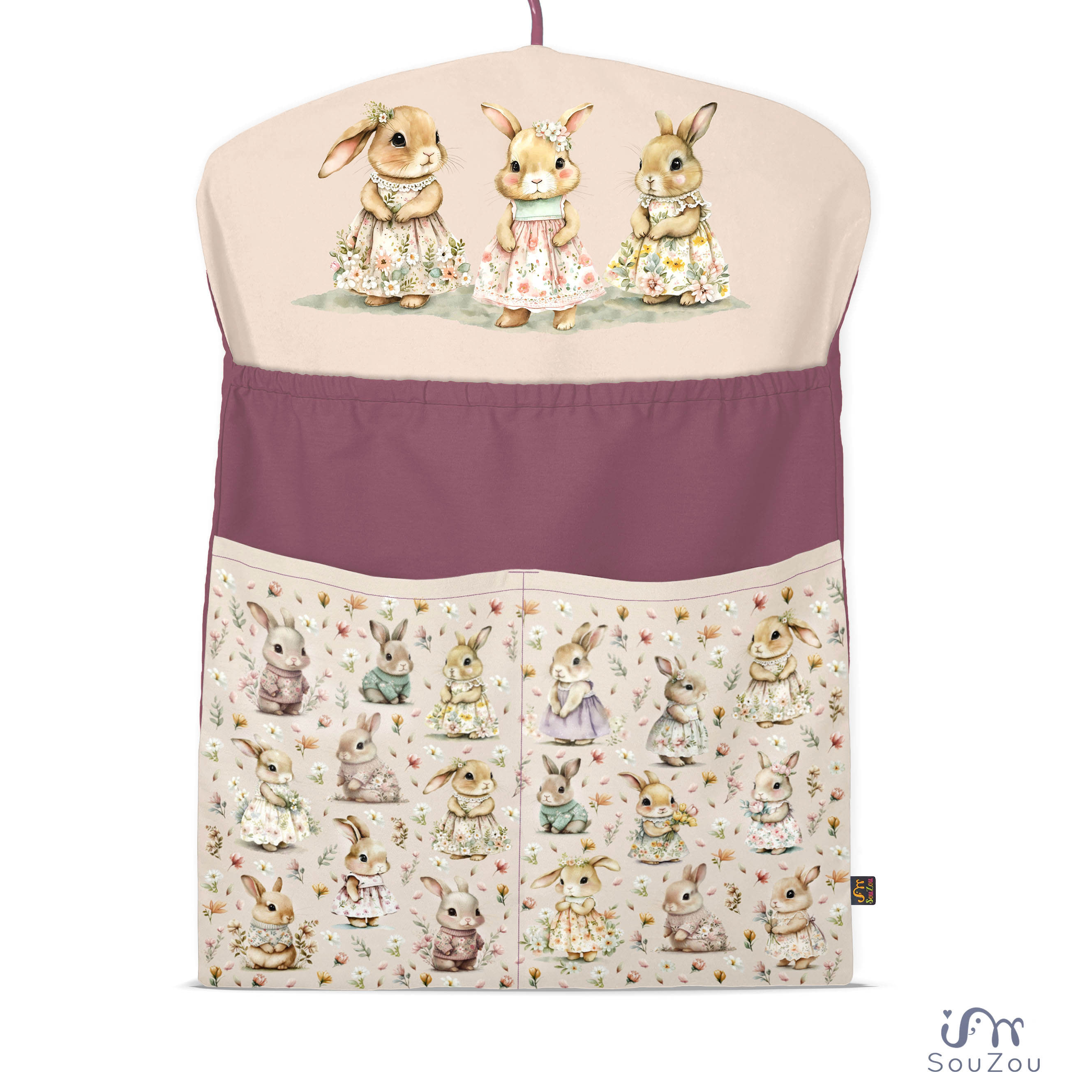 AUTORSKÝ KAPSÁŘ na ramínko do školky KRÁLÍČCI