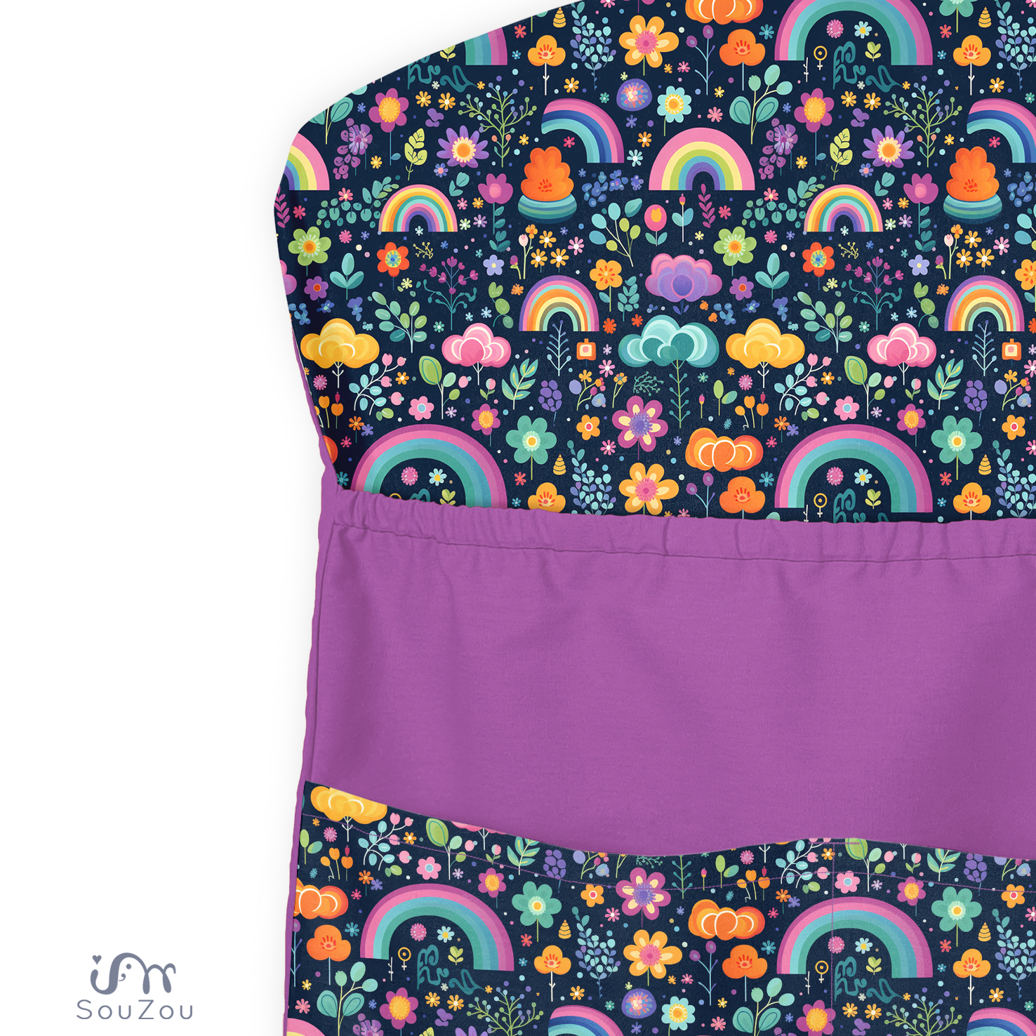 AUTORSKÝ KAPSÁŘ na ramínko do školky KYTIČKY s DUHOU