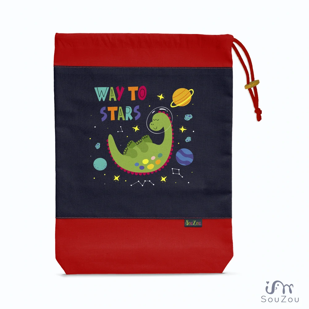 AUTORSKÝ pytlík na bačkorky DINO SPACE