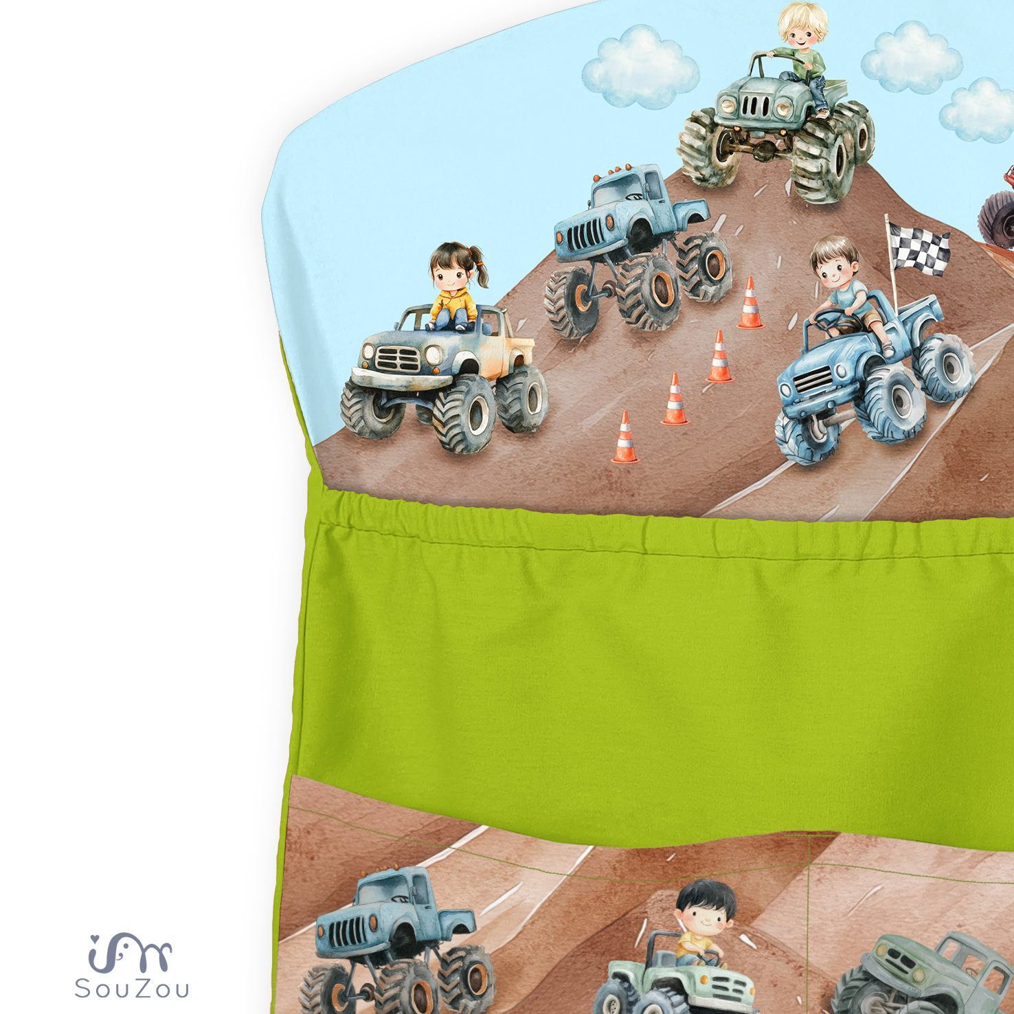 AUTORSKÝ KAPSÁŘ na ramínko do školky MONSTER CAR