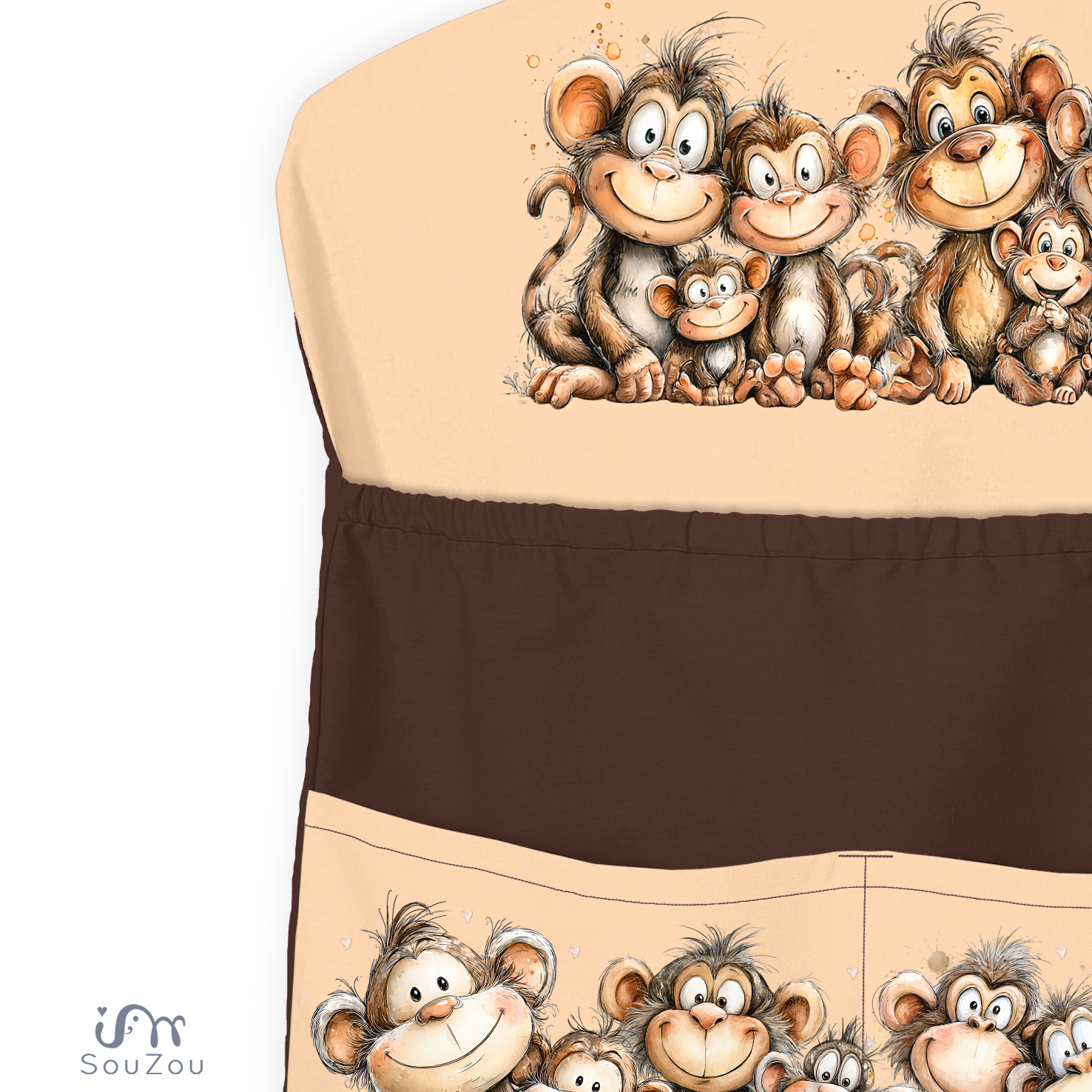 AUTORSKÝ KAPSÁŘ na ramínko do školky OPIČKY